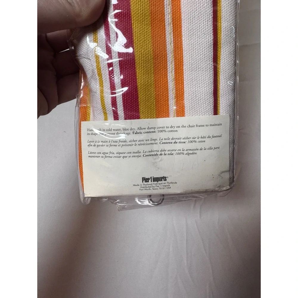 Pier 1 Imports Director's Chair Cover Salsa Stripe 100% Cotton Y2K Colorful Boho